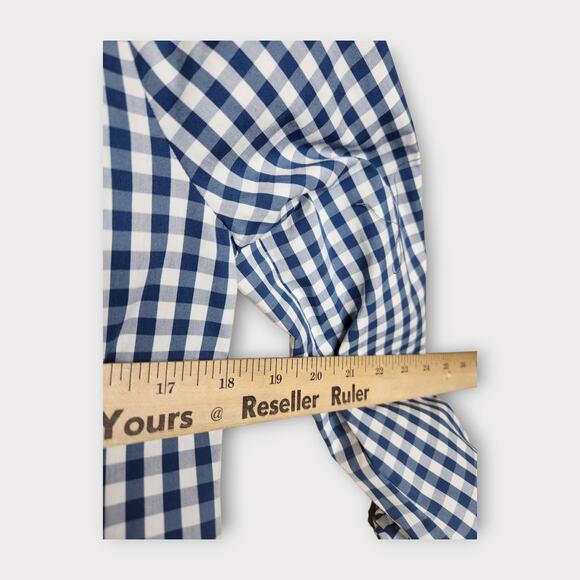 Universal Standard for J. Crew Gingham Tie Sleeve Blouse Checkered Women’s Med - Picture 5 of 7